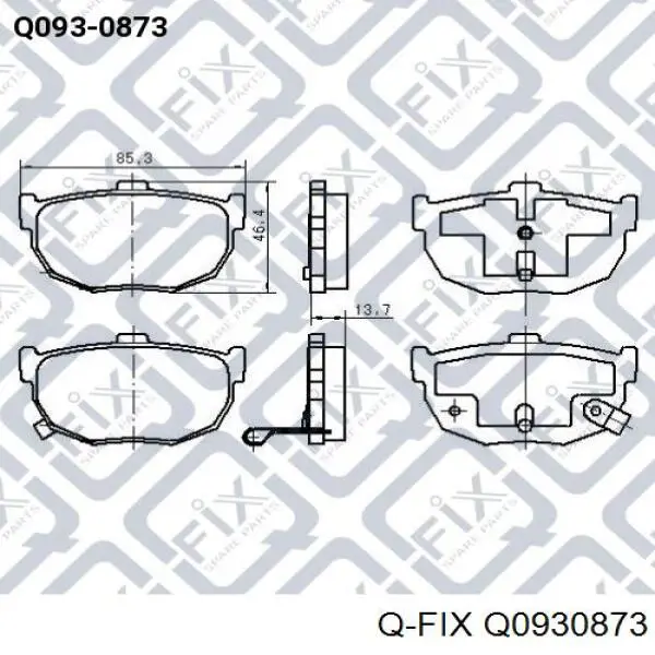 Задні гальмівні колодки Q-fix Q0930873 ціна, від 11.12 USD