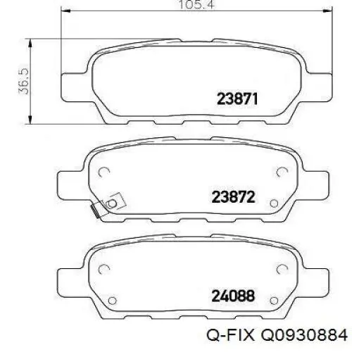 Купити Q0930884 Q-fix Задні колодки