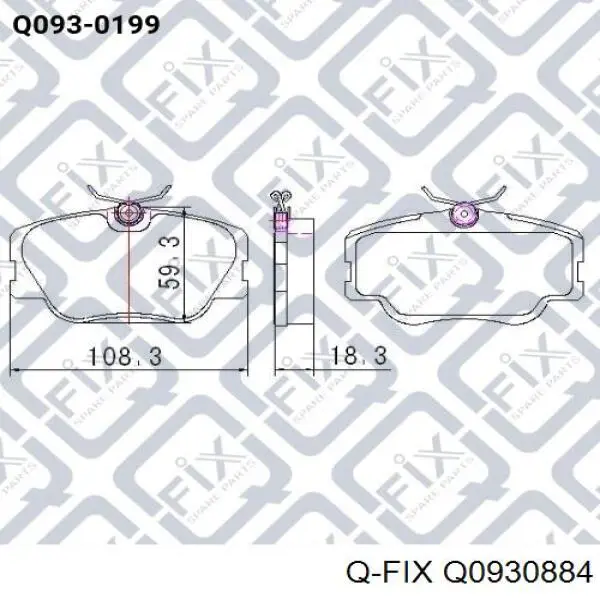 Q0930884 Q-fix Колодки гальмівні задні, дискові
