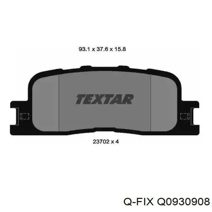 Q0930908 Q-fix Колодки гальмівні задні, дискові