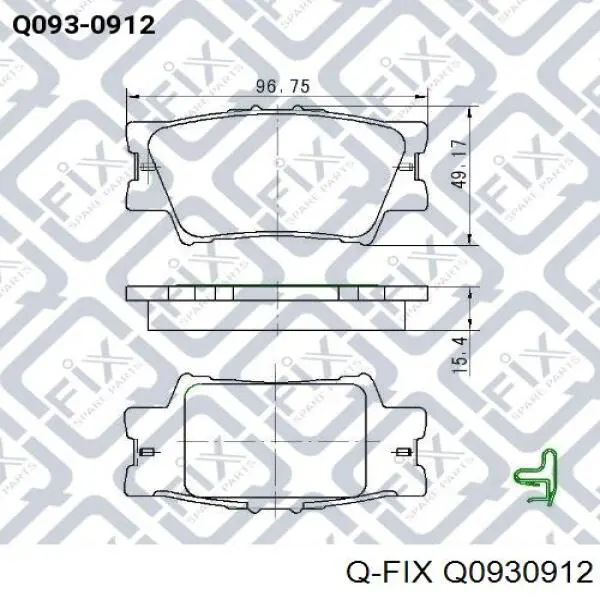 Задні гальмівні колодки Q0930912 Q-fix