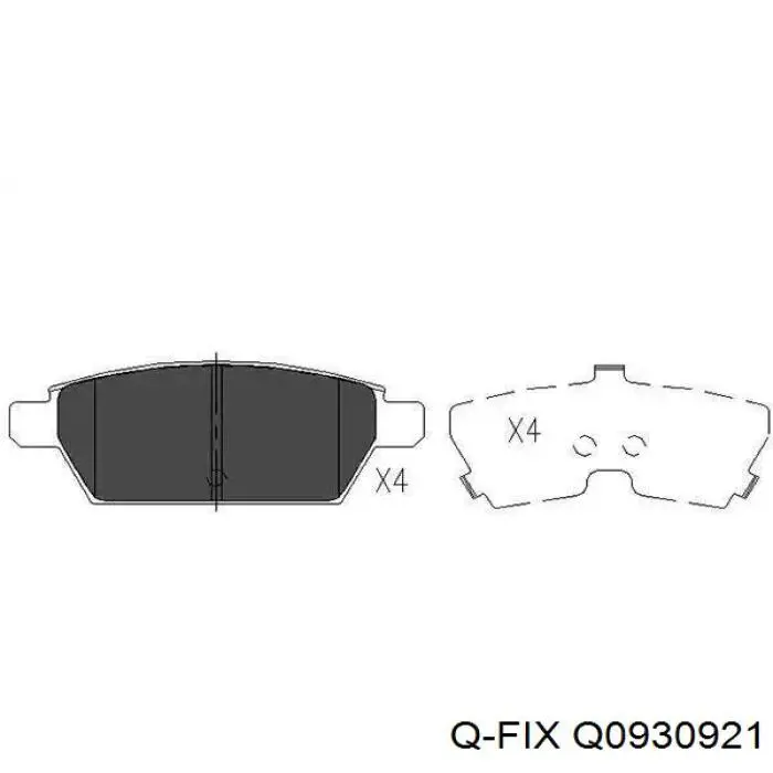 Задні гальмівні колодки Q0930921 Q-fix