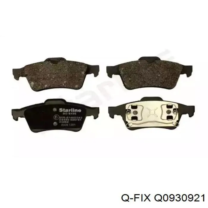 Q0930921 Q-fix Колодки гальмівні задні, дискові