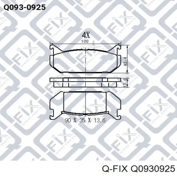 Q0930925 Q-fix Колодки гальмівні задні, дискові