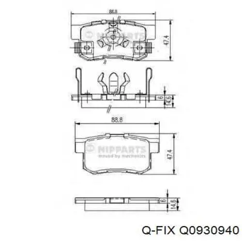 Задні гальмівні колодки Q-fix Q0930940 ціна, від 17.19 USD