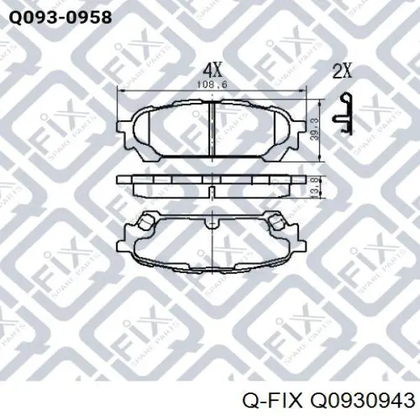 Q0930943 Q-fix Колодки гальмівні задні, дискові
