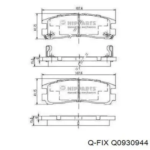 Задні гальмівні колодки Q-fix Q0930944 ціна, від 12.25 USD