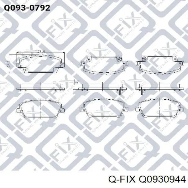 Q0930944 Q-fix Колодки гальмівні задні, дискові