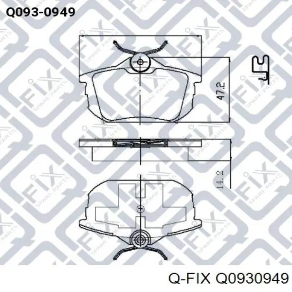 Q0930949 Q-fix Колодки гальмівні задні, дискові