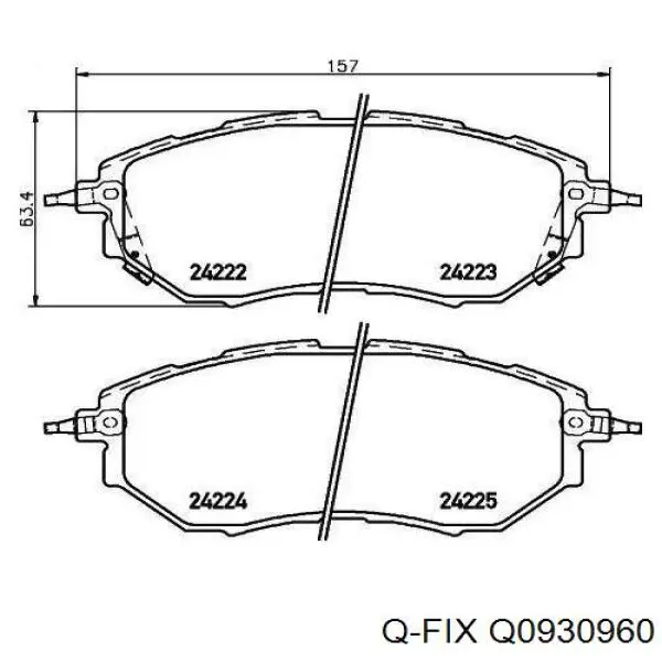 Купити Q0930960 Q-fix Задні колодки