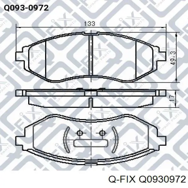 Колодки гальмівні передні, дискові Q0930972 Q-fix