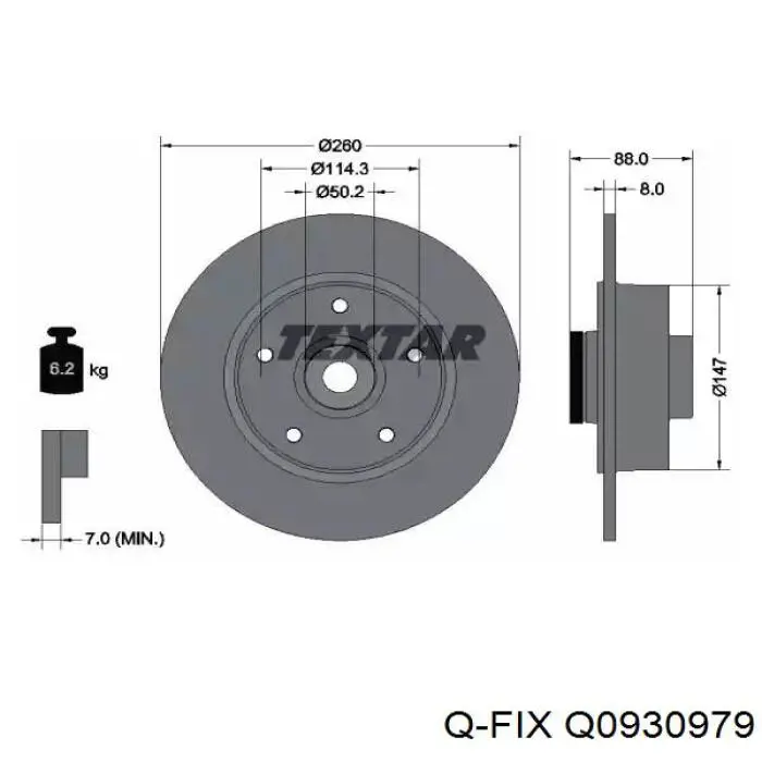 Передні тормозні колодки Q0930979 Q-fix