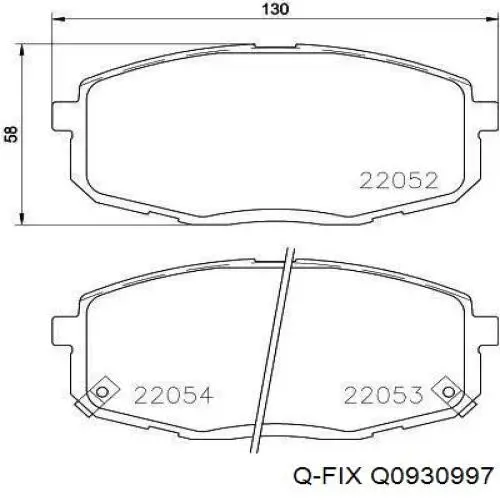 Купити Q0930997 Q-fix Колодки гальмівні передні, дискові