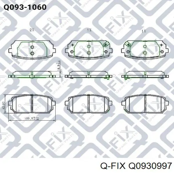 Q0930997 Q-fix Передні гальмівні колодки