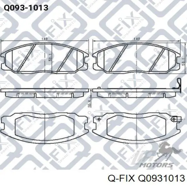 Колодки гальмівні передні, дискові Q0931013 Q-fix