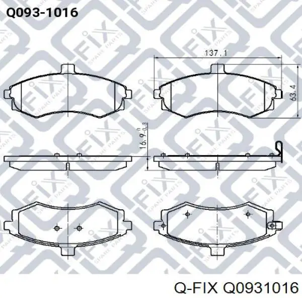 Гальмівні колодки Q-fix Q0931016 ціна, від 17.73 USD