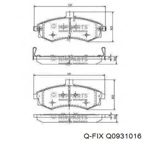 Купити Q0931016 Q-fix Колодки гальмівні передні, дискові