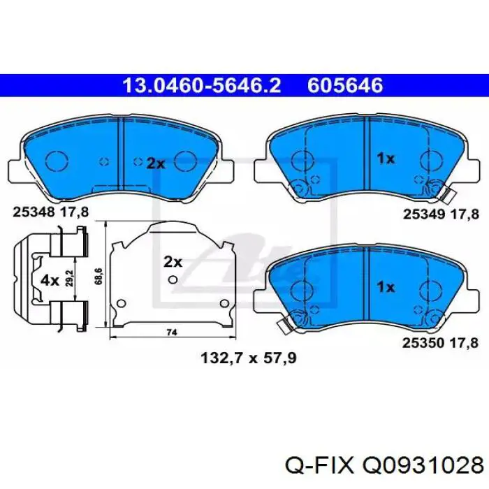 Гальмівні колодки Q-fix Q0931028 ціна, від 25.17 USD