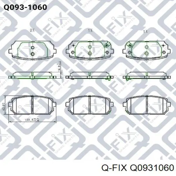 Задні гальмівні колодки Q0931060 Q-fix