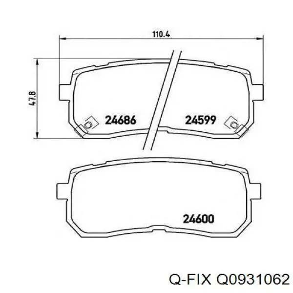 Задні гальмівні колодки Q-fix Q0931062 ціна, від 14.08 USD