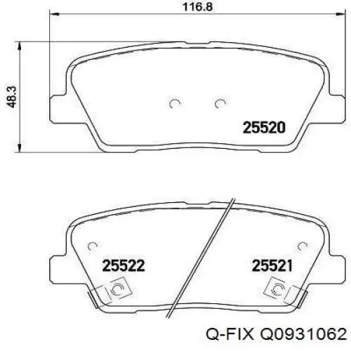 Задні гальмівні колодки Q-fix Q0931062 ціна, від 14.08 USD