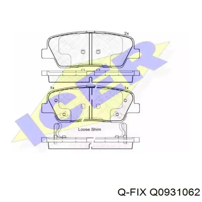 Q0931062 Q-fix Колодки гальмівні задні, дискові