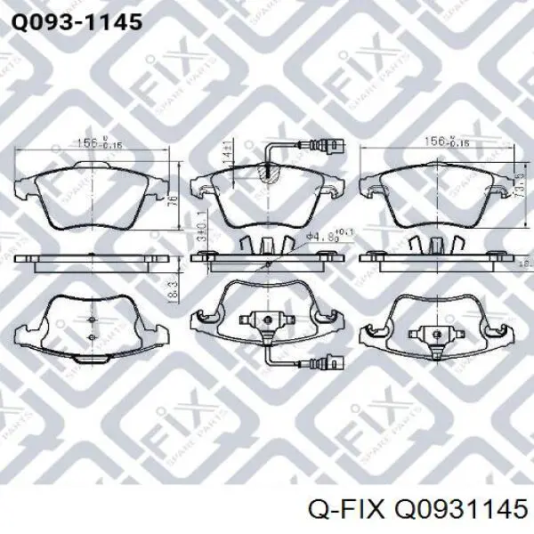 Колодки гальмівні передні, дискові Q0931145 Q-fix