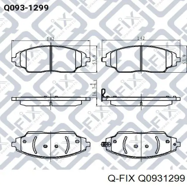 Купити Q0931299 Q-fix Колодки гальмівні передні, дискові