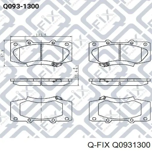 Колодки гальмівні передні, дискові Q0931300 Q-fix