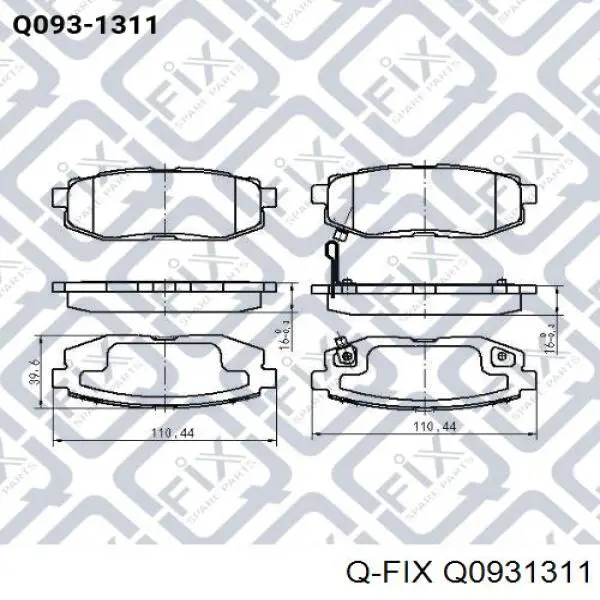 Колодки гальмові задні, дискові Q0931311 Q-fix