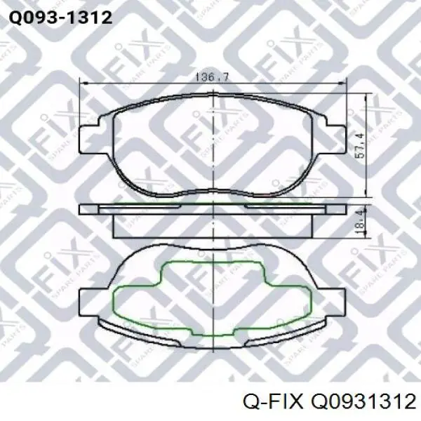 Гальмівні колодки Q-fix Q0931312 ціна, від 18.24 USD