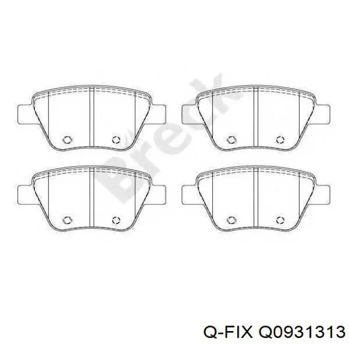 Задні гальмівні колодки Q-fix Q0931313 ціна, від 14.26 USD