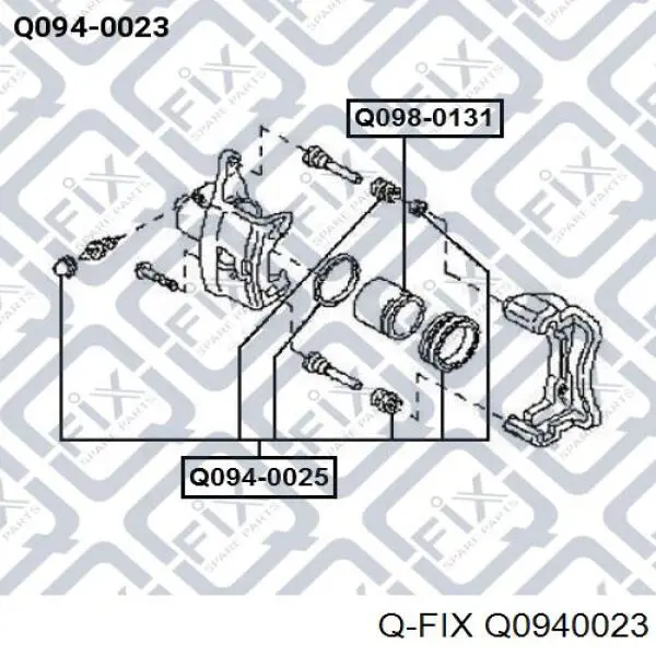 Q0940023 Q-fix ремкомплект супорту гальмівного переднього