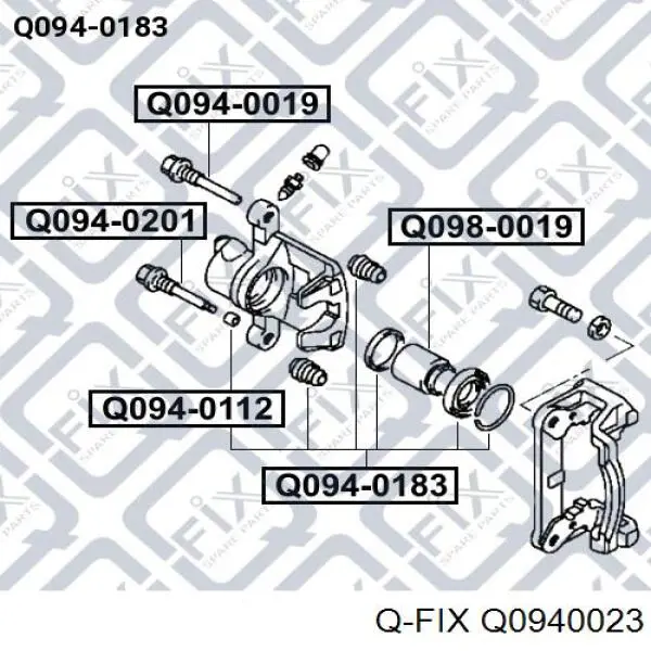 Ремкомплект переднього супорту Q0940023 Q-fix