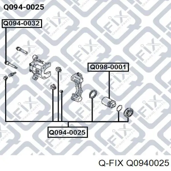 Купити Q0940025 Q-fix Супорт гальмівного, заднього