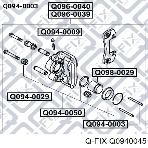 Q0940045 Q-fix направляюча супорту переднього