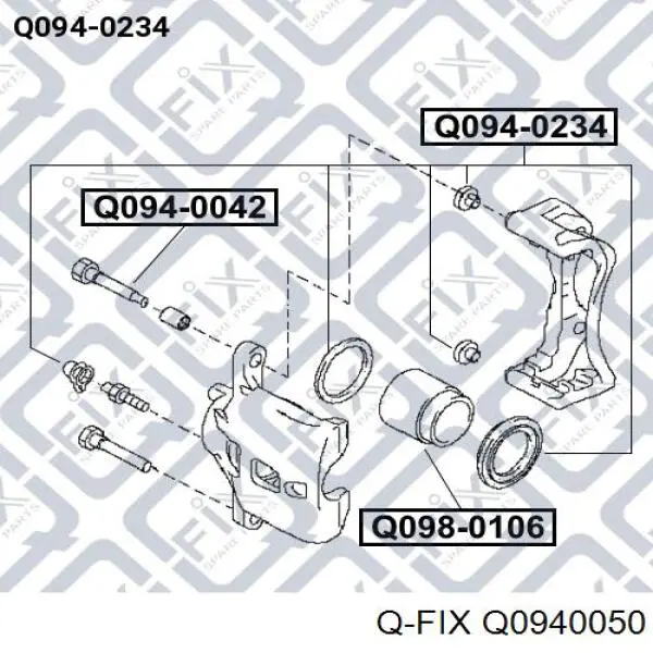 Ремкомплект супорту гальмівного заднього Q-fix Q0940050 ціна, від 4.43 USD