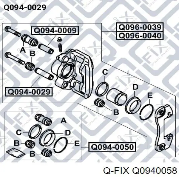 Направляюча супорту переднього Q-fix Q0940058 ціна, від 6.69 USD