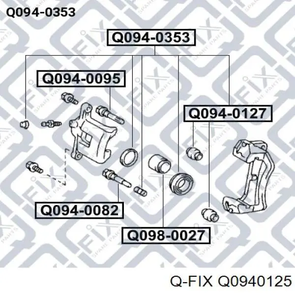 Q0940125 Q-fix ремкомплект супорту гальмівного переднього