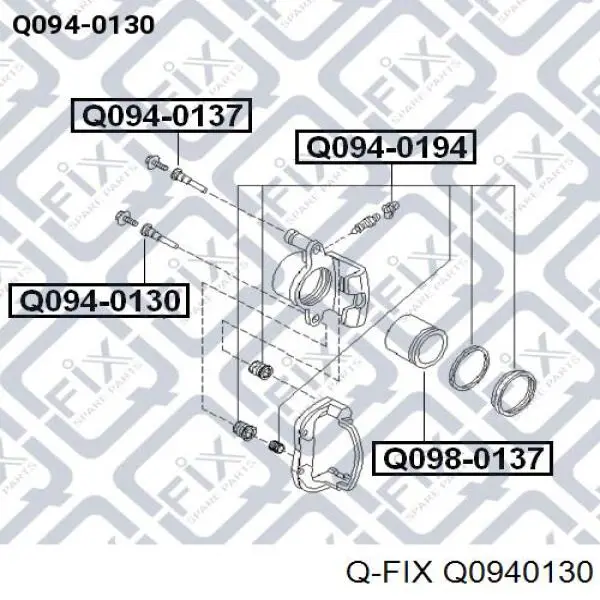 Ремкомплект супорту гальмівного переднього Q0940130 Q-fix