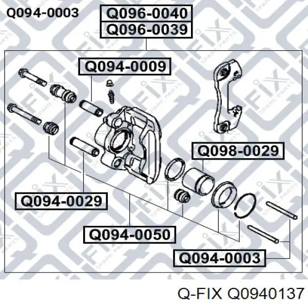 Направляюча супорту переднього Q0940137 Q-fix