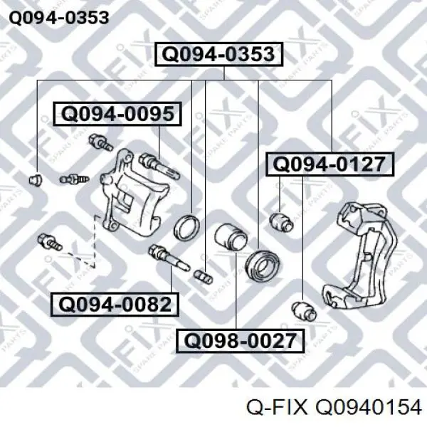 Ремкомплект супорту гальмівного заднього Q0940154 Q-fix