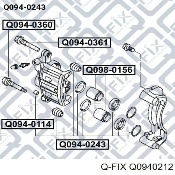 Ремкомплект переднього супорту Q0940212 Q-fix