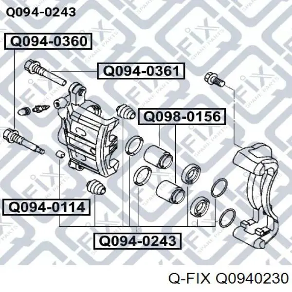 Ремкомплект переднього супорту Q0940230 Q-fix
