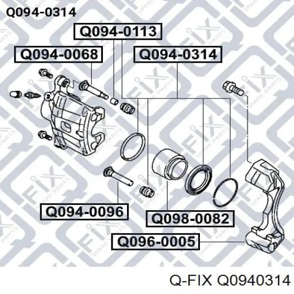 Ремкомплект супорту гальмівного переднього Q0940314 Q-fix