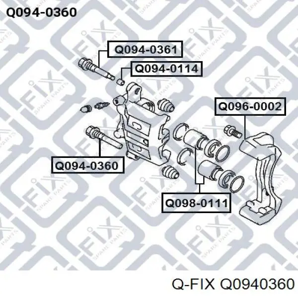 Направляюча супорту переднього, нижня Q0940360 Q-fix