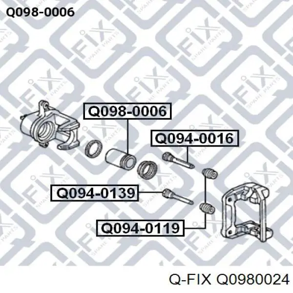 Q0980024 Q-fix поршень супорту гальмівного, переднього