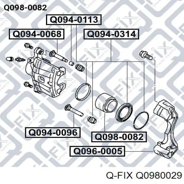 Купити Q0980029 Q-fix Поршень супорту гальмівного, заднього