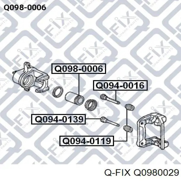 Поршень супорту гальмівного, заднього Q0980029 Q-fix