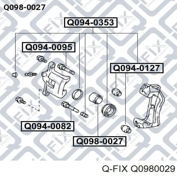 Поршень супорту гальмівного, заднього Q0980029 Q-fix